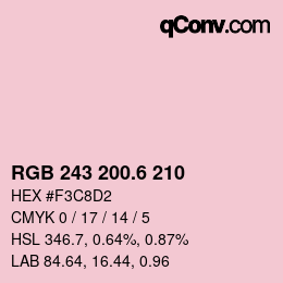 カラーコード: RGB 243 200.6 210 | qconv.com
