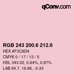 カラーコード: RGB 243 200.6 212.6 | qconv.com