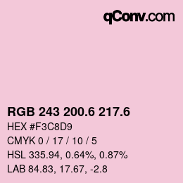 カラーコード: RGB 243 200.6 217.6 | qconv.com