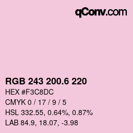 カラーコード: RGB 243 200.6 220 | qconv.com
