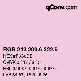 カラーコード: RGB 243 200.6 222.6 | qconv.com