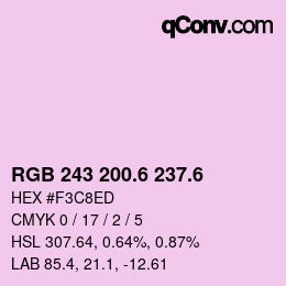 カラーコード: RGB 243 200.6 237.6 | qconv.com