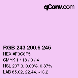 カラーコード: RGB 243 200.6 245 | qconv.com