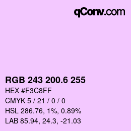 カラーコード: RGB 243 200.6 255 | qconv.com