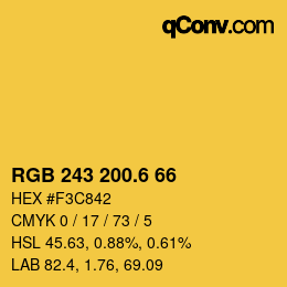 カラーコード: RGB 243 200.6 66 | qconv.com