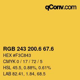 カラーコード: RGB 243 200.6 67.6 | qconv.com