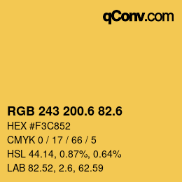カラーコード: RGB 243 200.6 82.6 | qconv.com