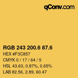 カラーコード: RGB 243 200.6 87.6 | qconv.com