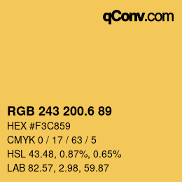 カラーコード: RGB 243 200.6 89 | qconv.com