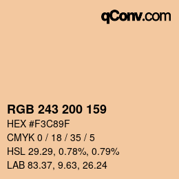 Color code: RGB 243 200 159 | qconv.com