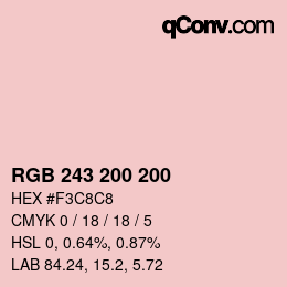 Color code: RGB 243 200 200 | qconv.com