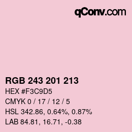 Color code: RGB 243 201 213 | qconv.com
