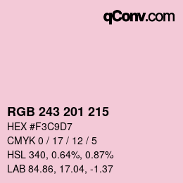 Color code: RGB 243 201 215 | qconv.com