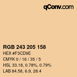 カラーコード: RGB 243 205 158 | qconv.com
