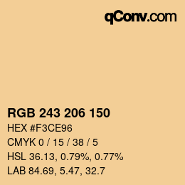カラーコード: RGB 243 206 150 | qconv.com
