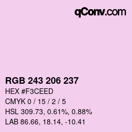 颜色代码: RGB 243 206 237 | qconv.com
