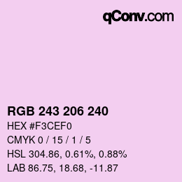 Farbcode: RGB 243 206 240 | qconv.com