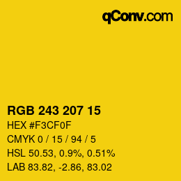 Código de color: RGB 243 207 15 | qconv.com