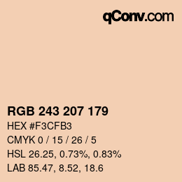 Código de color: RGB 243 207 179 | qconv.com