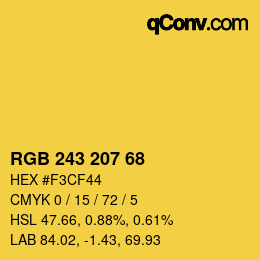カラーコード: RGB 243 207 68 | qconv.com
