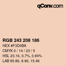颜色代码: RGB 243 208 186 | qconv.com