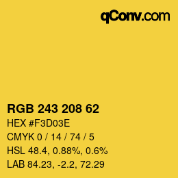 Color code: RGB 243 208 62 | qconv.com