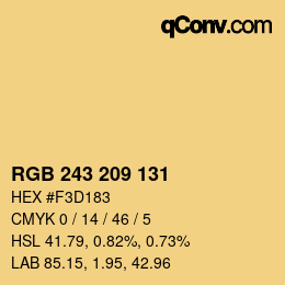 颜色代码: RGB 243 209 131 | qconv.com