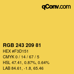 カラーコード: RGB 243 209 81 | qconv.com