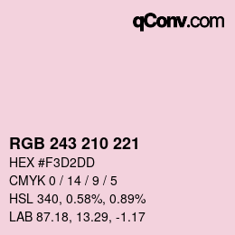 Color code: RGB 243 210 221 | qconv.com