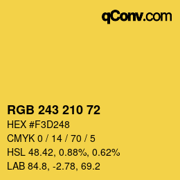 Color code: RGB 243 210 72 | qconv.com