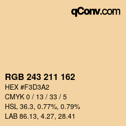 Color code: RGB 243 211 162 | qconv.com