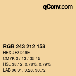 Color code: RGB 243 212 158 | qconv.com