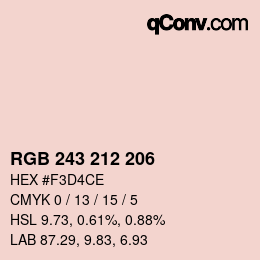 颜色代码: RGB 243 212 206 | qconv.com