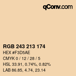 Color code: RGB 243 213 174 | qconv.com