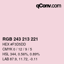 カラーコード: RGB 243 213 221 | qconv.com