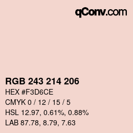 Código de color: RGB 243 214 206 | qconv.com