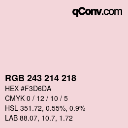 カラーコード: RGB 243 214 218 | qconv.com