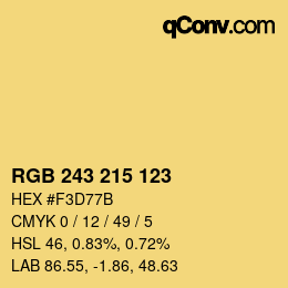 カラーコード: RGB 243 215 123 | qconv.com