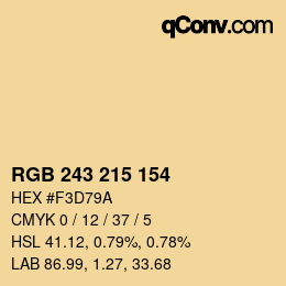 Color code: RGB 243 215 154 | qconv.com
