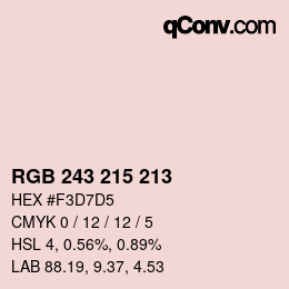 颜色代码: RGB 243 215 213 | qconv.com