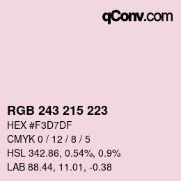 颜色代码: RGB 243 215 223 | qconv.com
