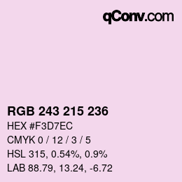 Color code: RGB 243 215 236 | qconv.com