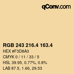 カラーコード: RGB 243 216.4 163.4 | qconv.com