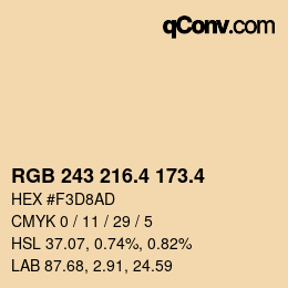 カラーコード: RGB 243 216.4 173.4 | qconv.com