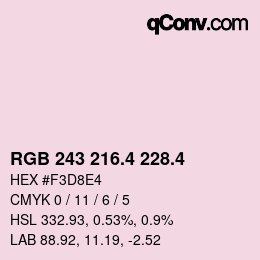 カラーコード: RGB 243 216.4 228.4 | qconv.com