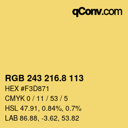 Color code: RGB 243 216.8 113 | qconv.com