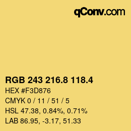 カラーコード: RGB 243 216.8 118.4 | qconv.com
