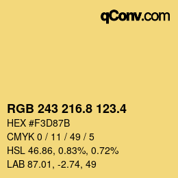 カラーコード: RGB 243 216.8 123.4 | qconv.com