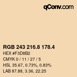 カラーコード: RGB 243 216.8 178.4 | qconv.com