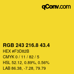 カラーコード: RGB 243 216.8 43.4 | qconv.com